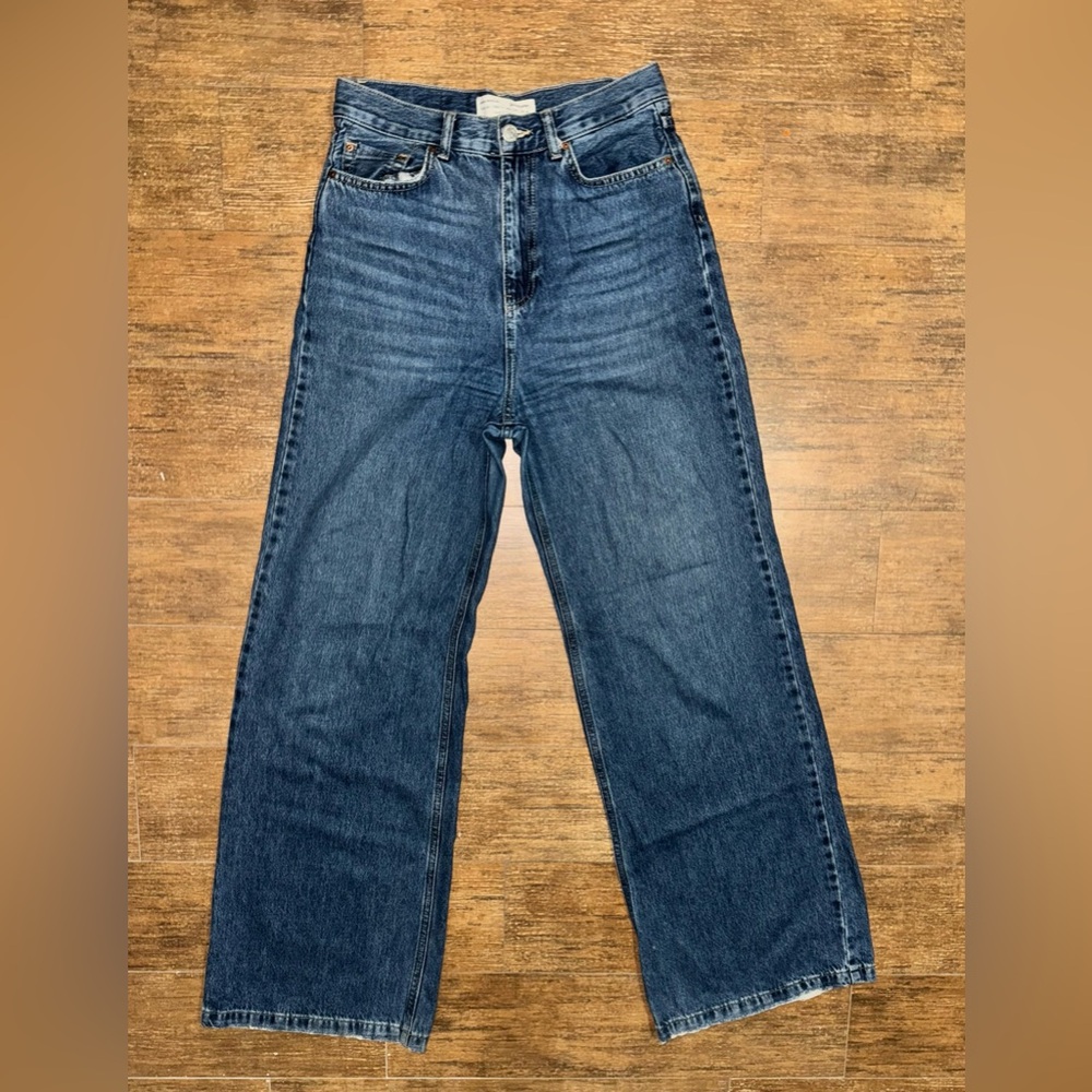 Stradivarius Dark Blue Flare Jeans